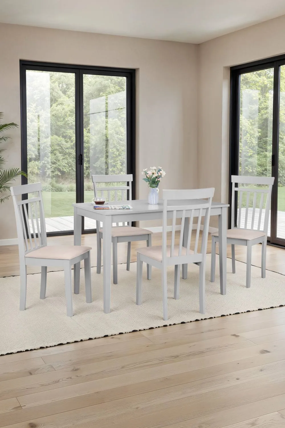 Julian Bowen Taku Rectangular 4 Seater Dining Table in Grey 2