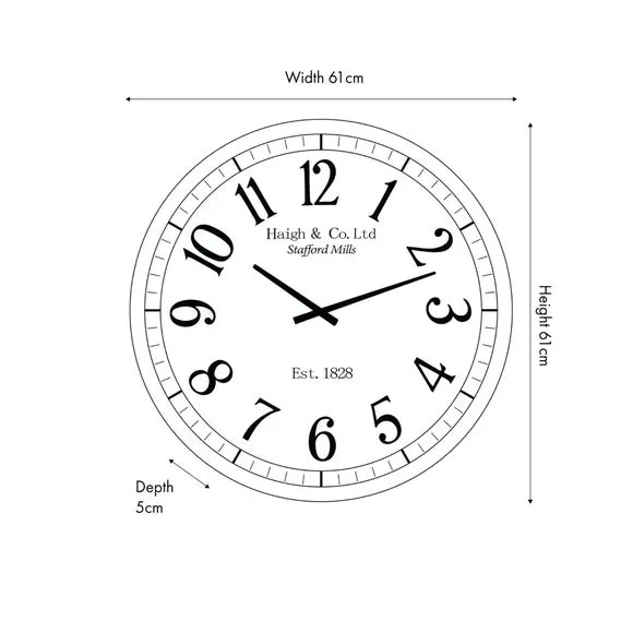 Weathered Wood Effect Round Wall Clock 6