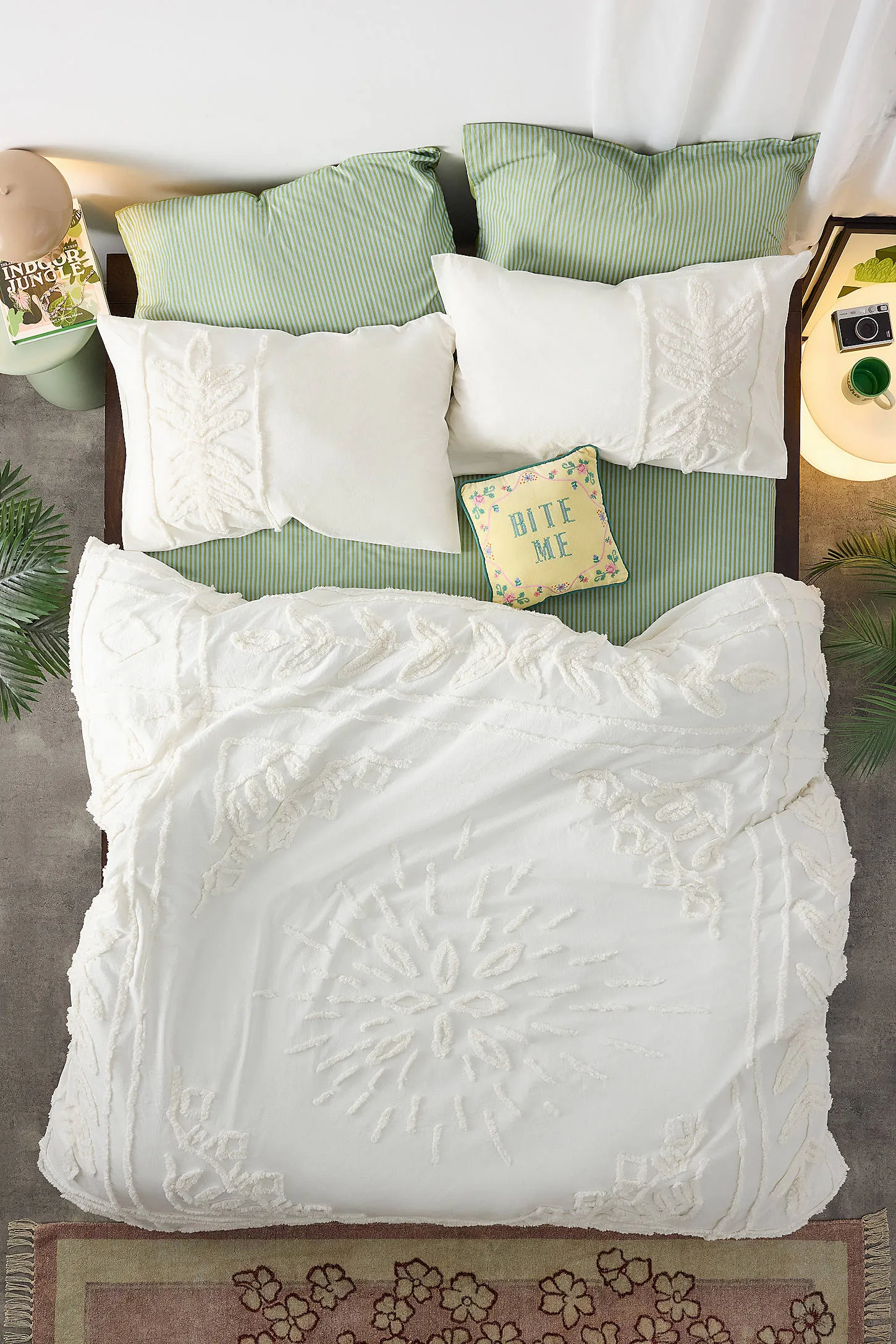 Ecru Jackie Tufted Duvet Set - Cream