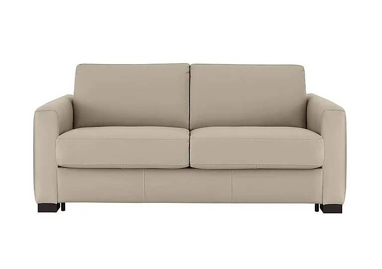 Alcova 2.5 Seater Leather Sofa Bed with Box Arms - Torello Fango