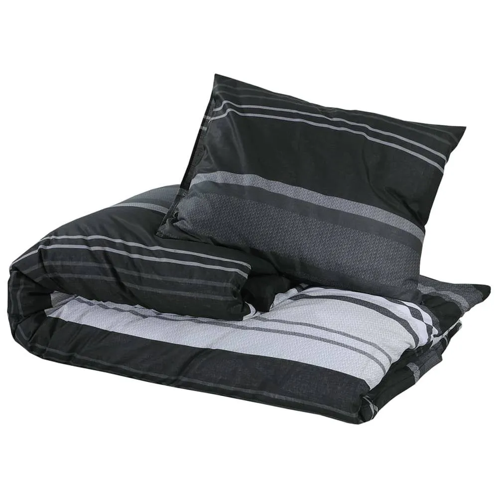 Berkfield Home Elegant Duvet Cover Set Black & White 200x220 cm Cotton