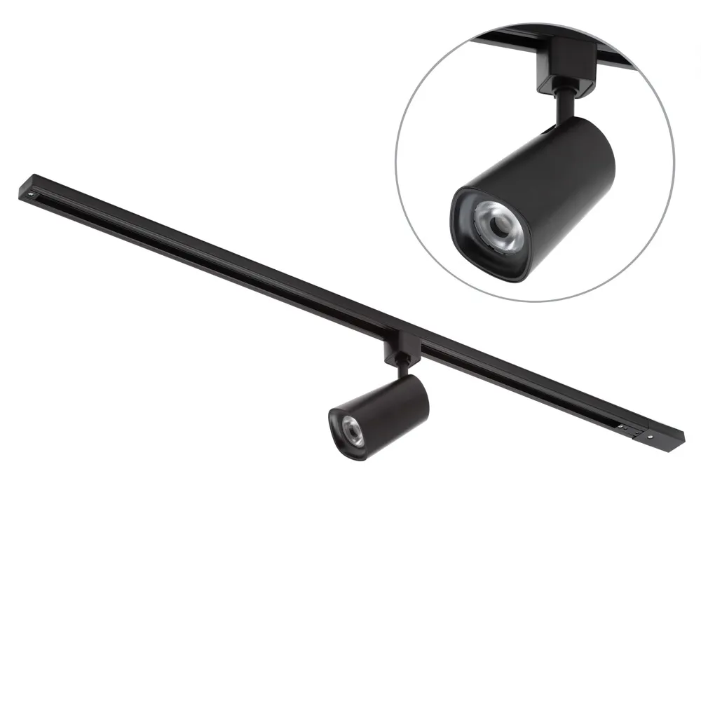 1m Track Kit with 1 Loire Head and Integrated LED - Black