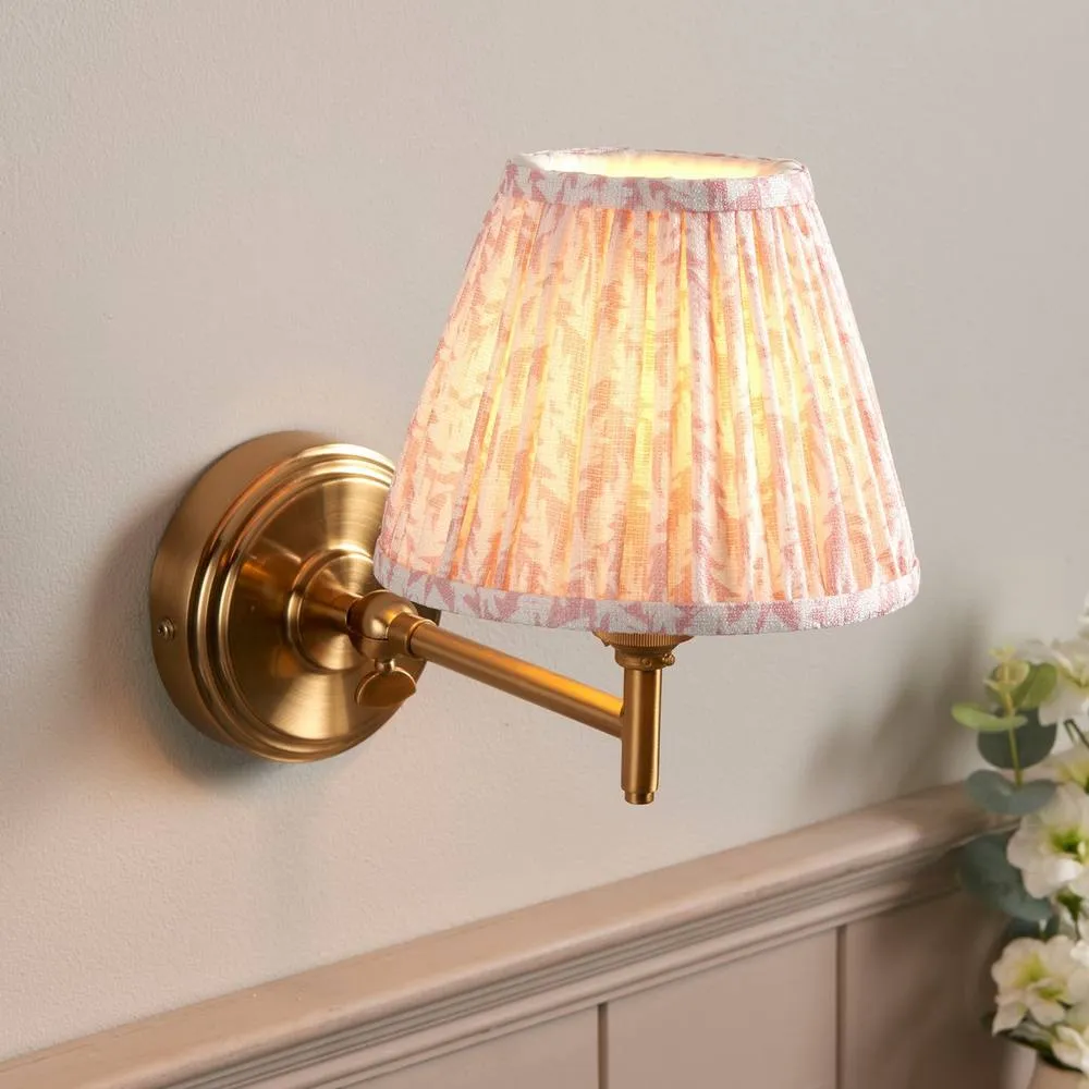 Netlighting Step Fold Wall Light Peach Fabric Leaf Shade 16cm B22 2