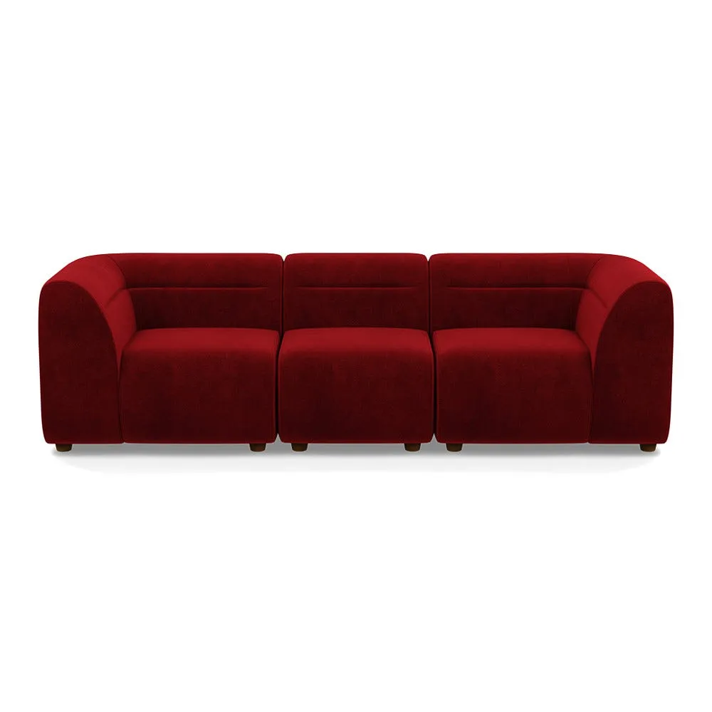 Heal's Lilli 3 Seater Sofa Smart Luxe Velvet Mulberry Natural Beech Feet 1