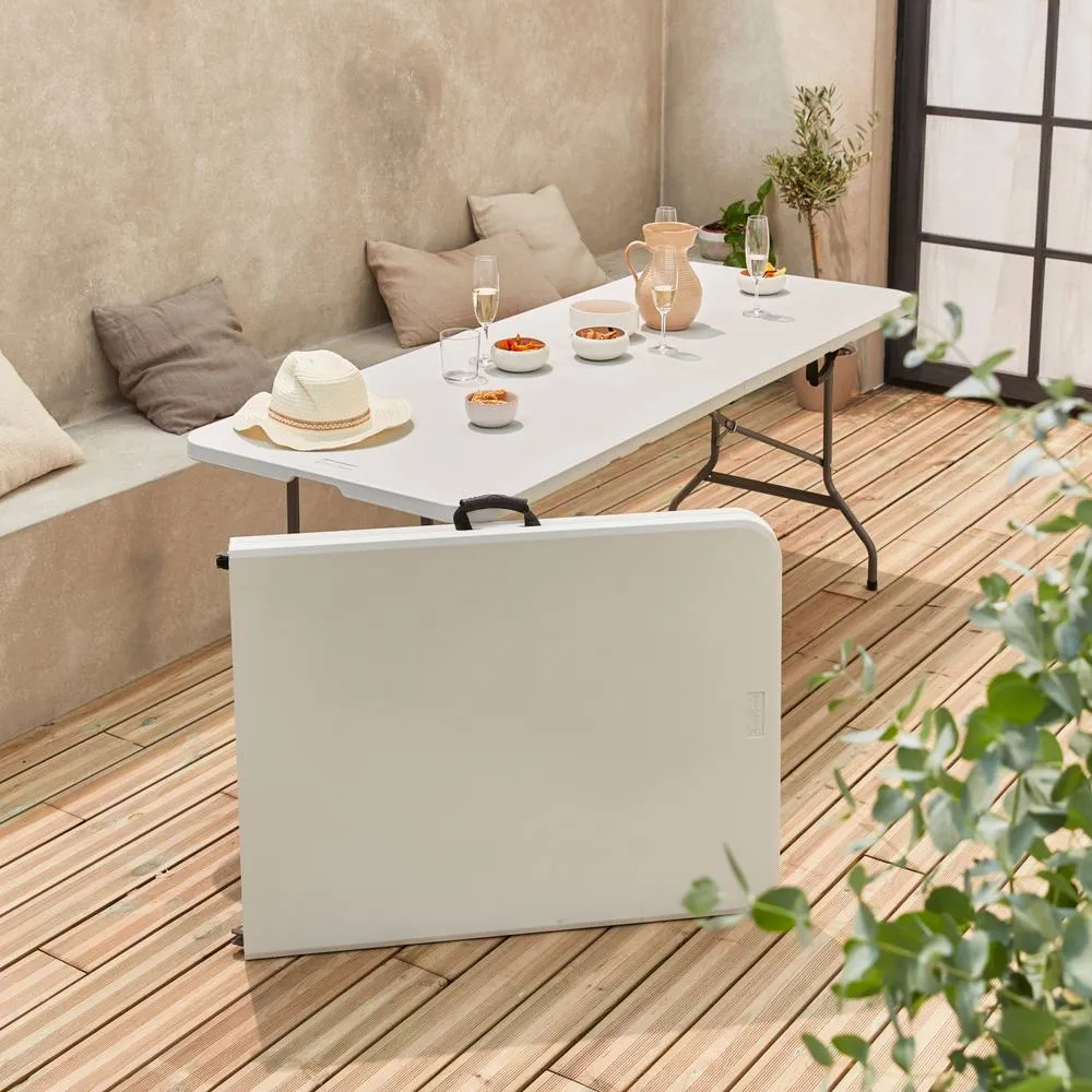 sweeek Pair of foldable plastic reception tables in White 1