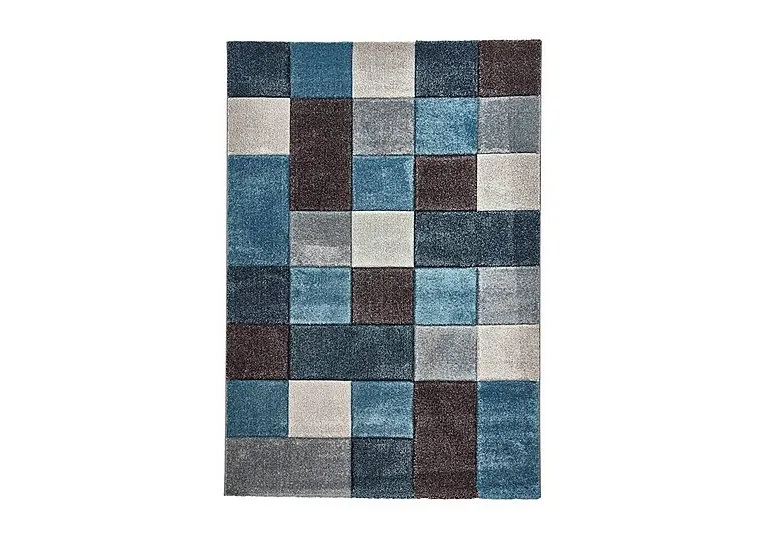Cubo Rug - 120cm-x-170cm - Blue & Grey