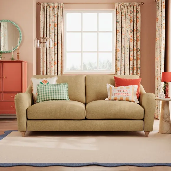 Hattie Slub Faux Linen 3 Seater Sofa 1