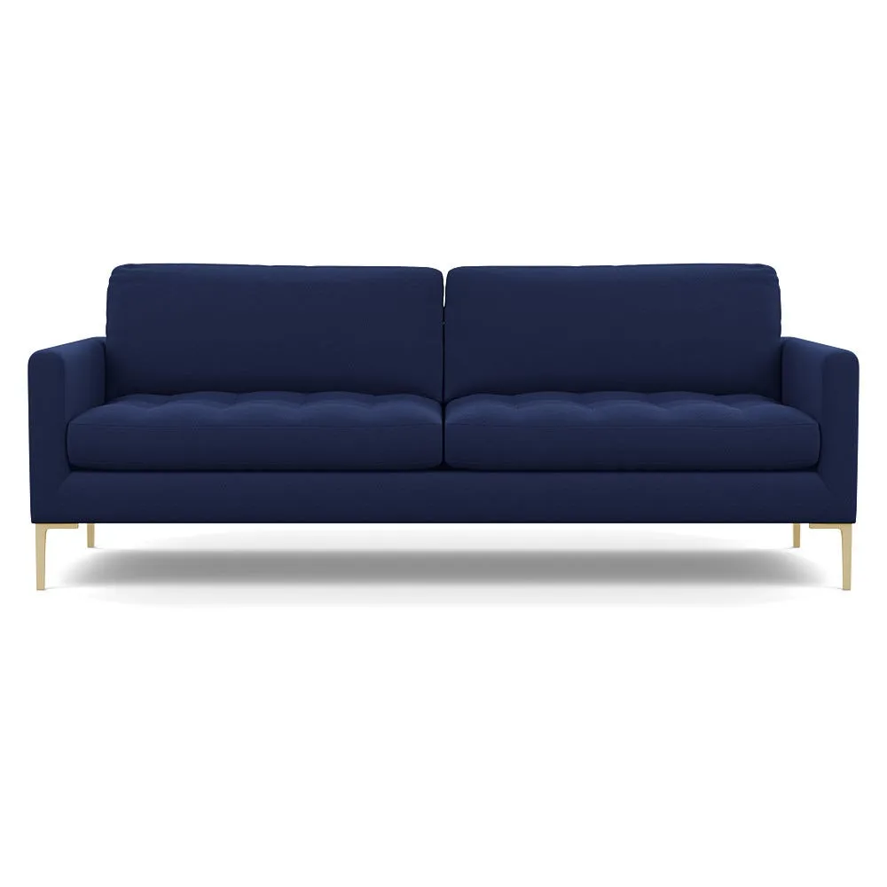 Heal's Eton 4 Seater Sofa Melton Wool New Navy Brass Feet 1