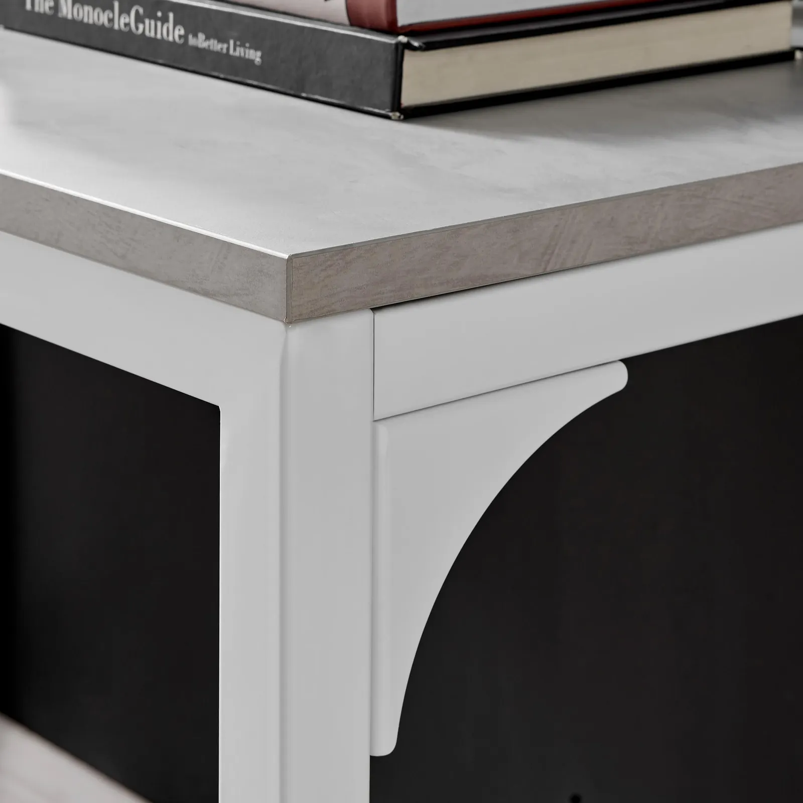 FurnitureboxUK Kendrick 120cm Melamine Coated Home Office Computer Desk with White Legs in Grey 4