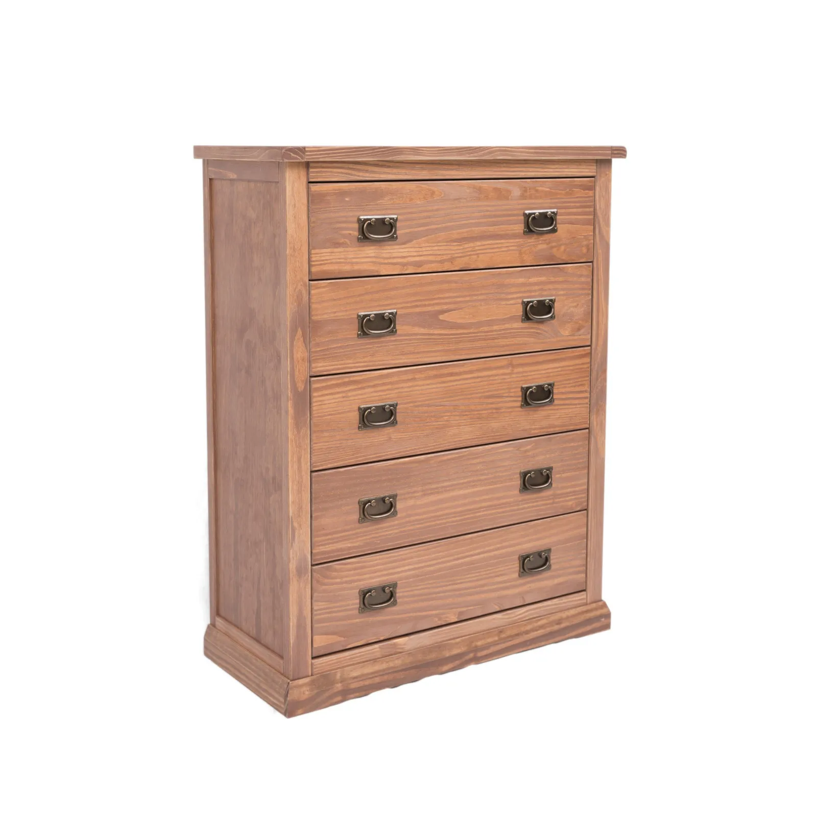 Cabinet Bits Tirolo 5 Drawer Chest of Drawers Bras Drop Handle in Brown 2