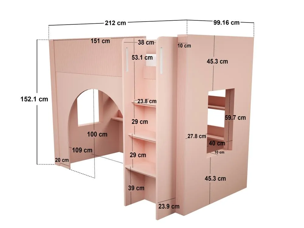 Flair Kaska Mid Sleeper with Ribbed Panel in Pink 5