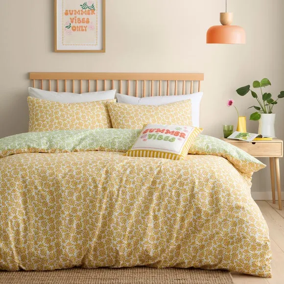 Fusion Retro Daisy Floral Polycotton Duvet Cover & Pillowcase Set 5