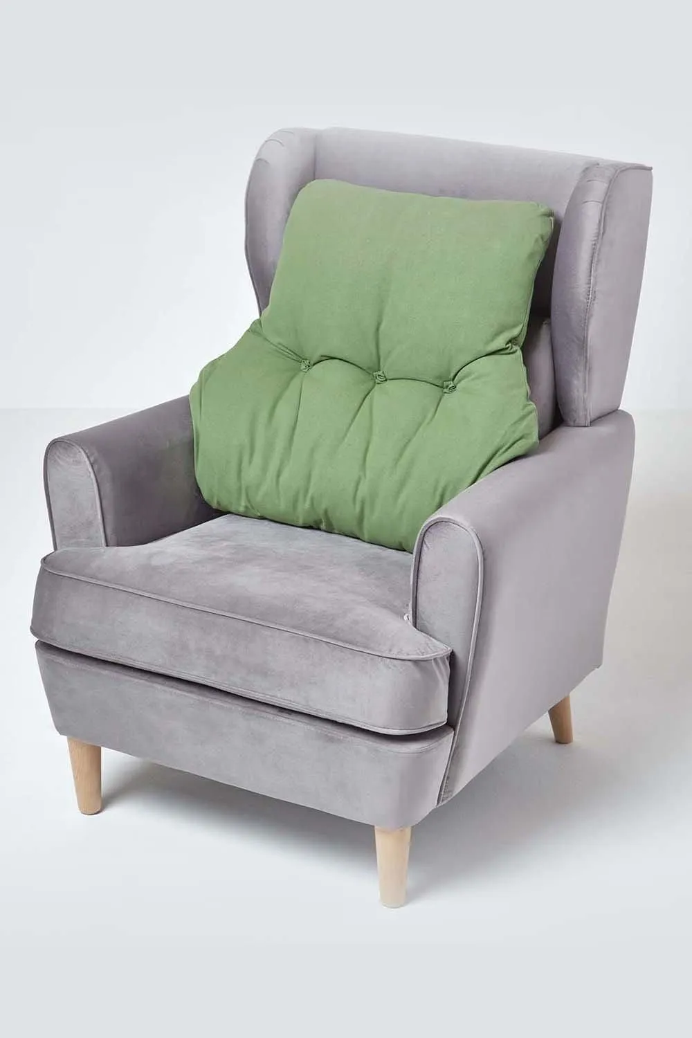 Homescapes Cotton Back Support Cushion in Dark Green 2