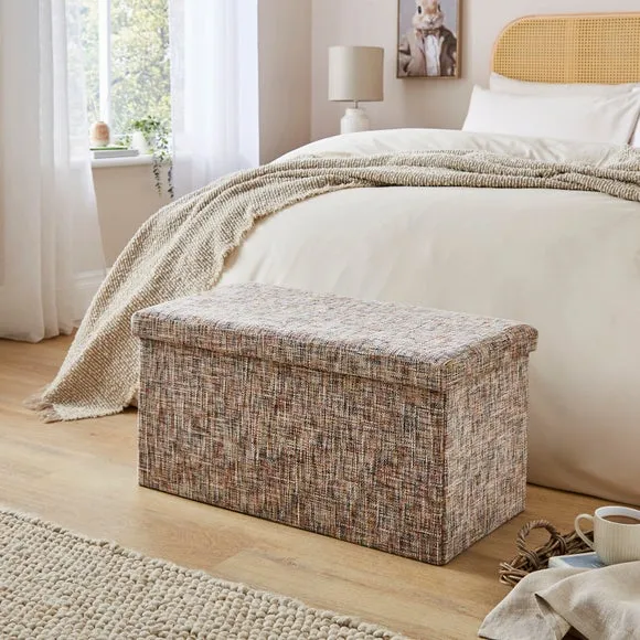 Multi Chenille Rectangle Ottoman 1