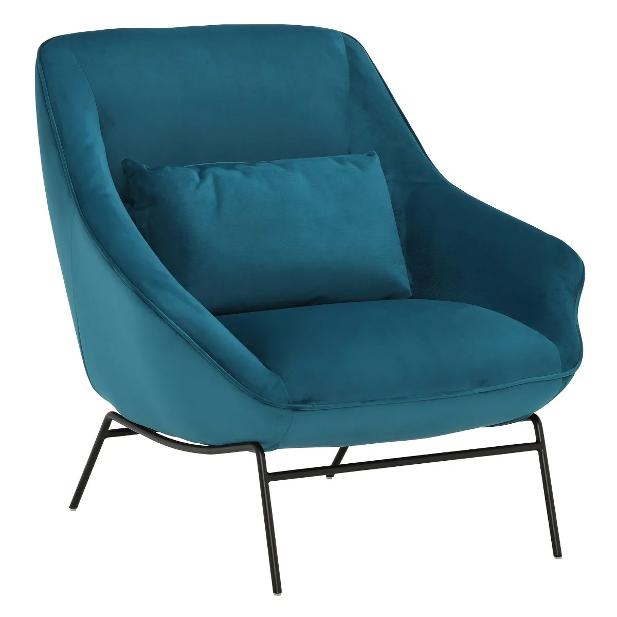 Harper Velvet Armchair, Teal