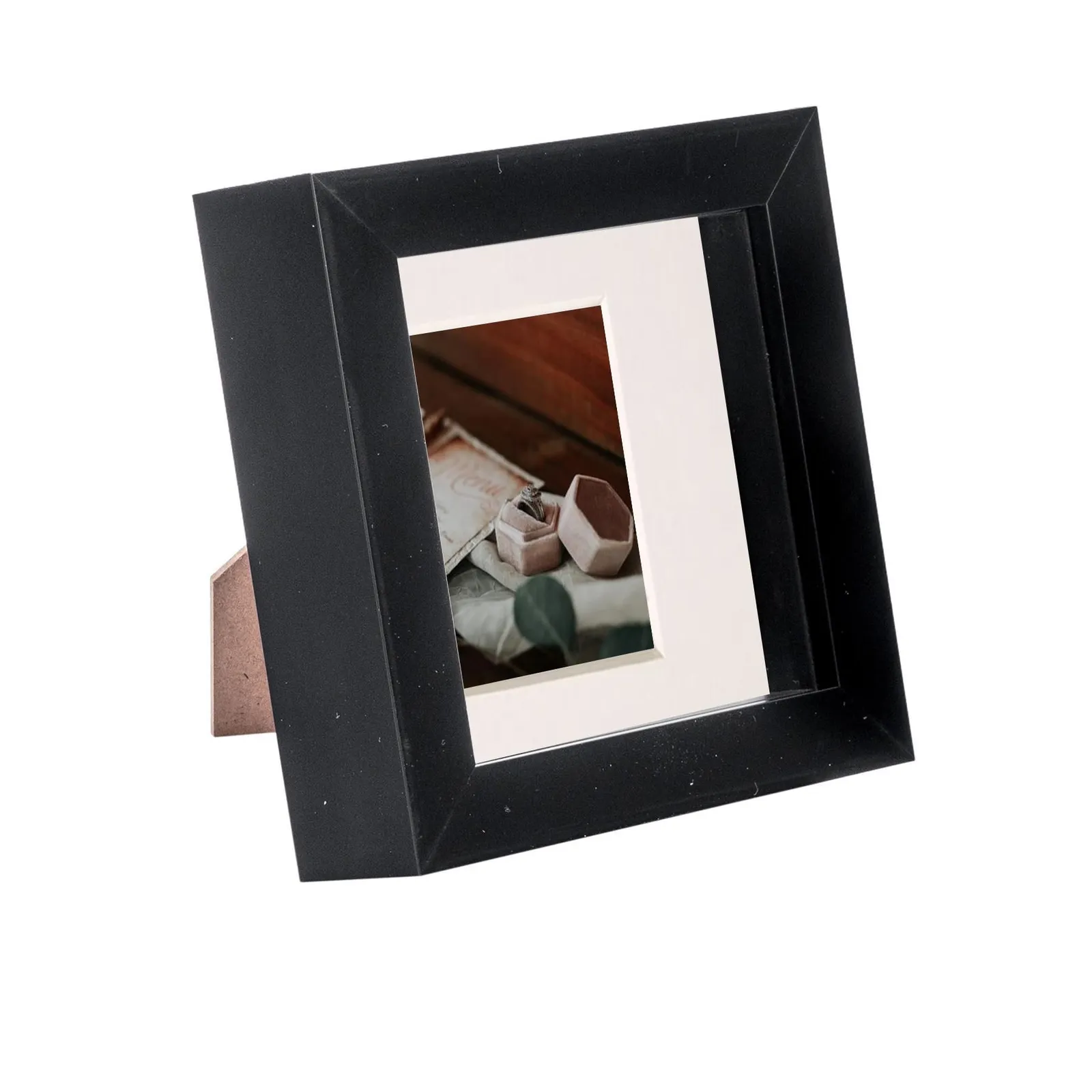 Nicola Spring 3D Box Photo Frame - 4 x 4" with 2 x 2" Mount - White Mount in Ivory 1