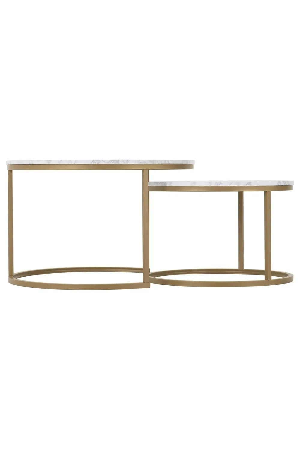Seconique Dallas Round Coffee Table Set in White 3