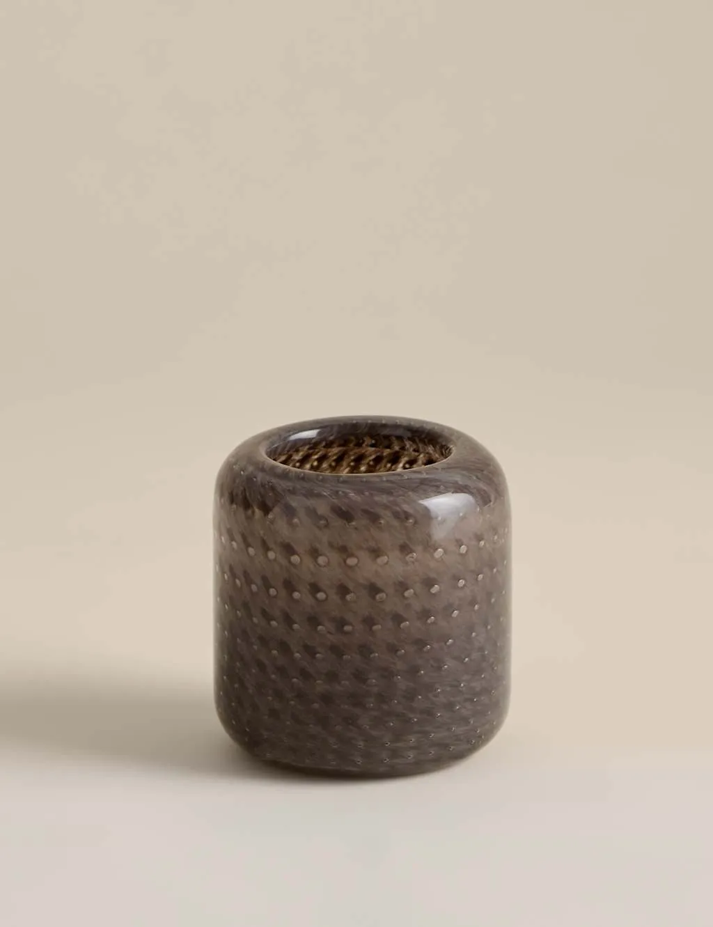 M&S Bubble Decorative Glass Tealight Holder Neutral