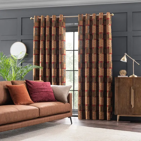 Prague Chenille Eyelet Curtains 2