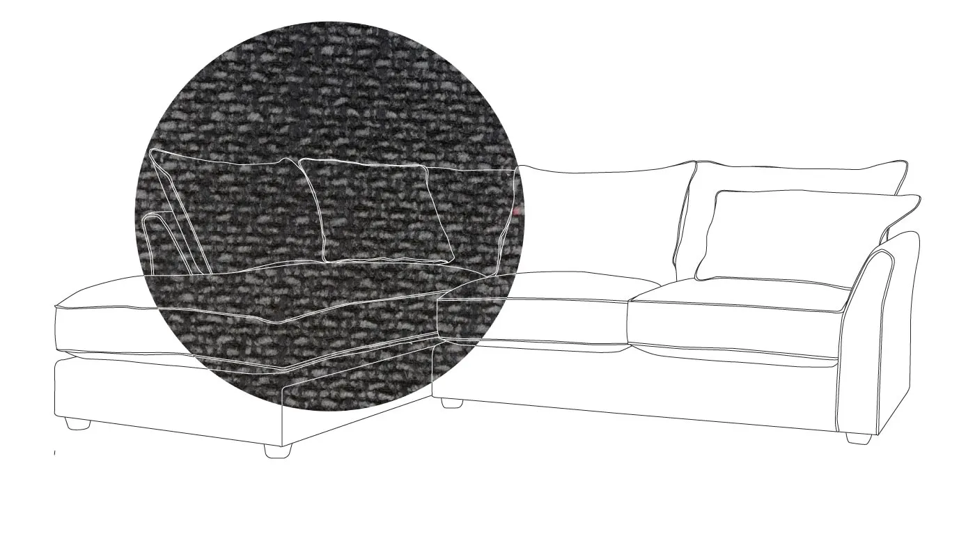 Heal's Tailor Left Hand Facing Corner Sofa Texture Soot Natural Feet
