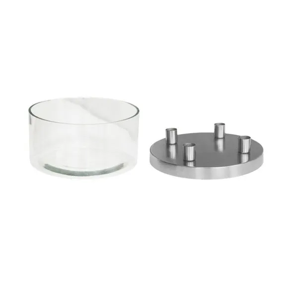 Metal Candlestick Holder with Glass Bowl 3
