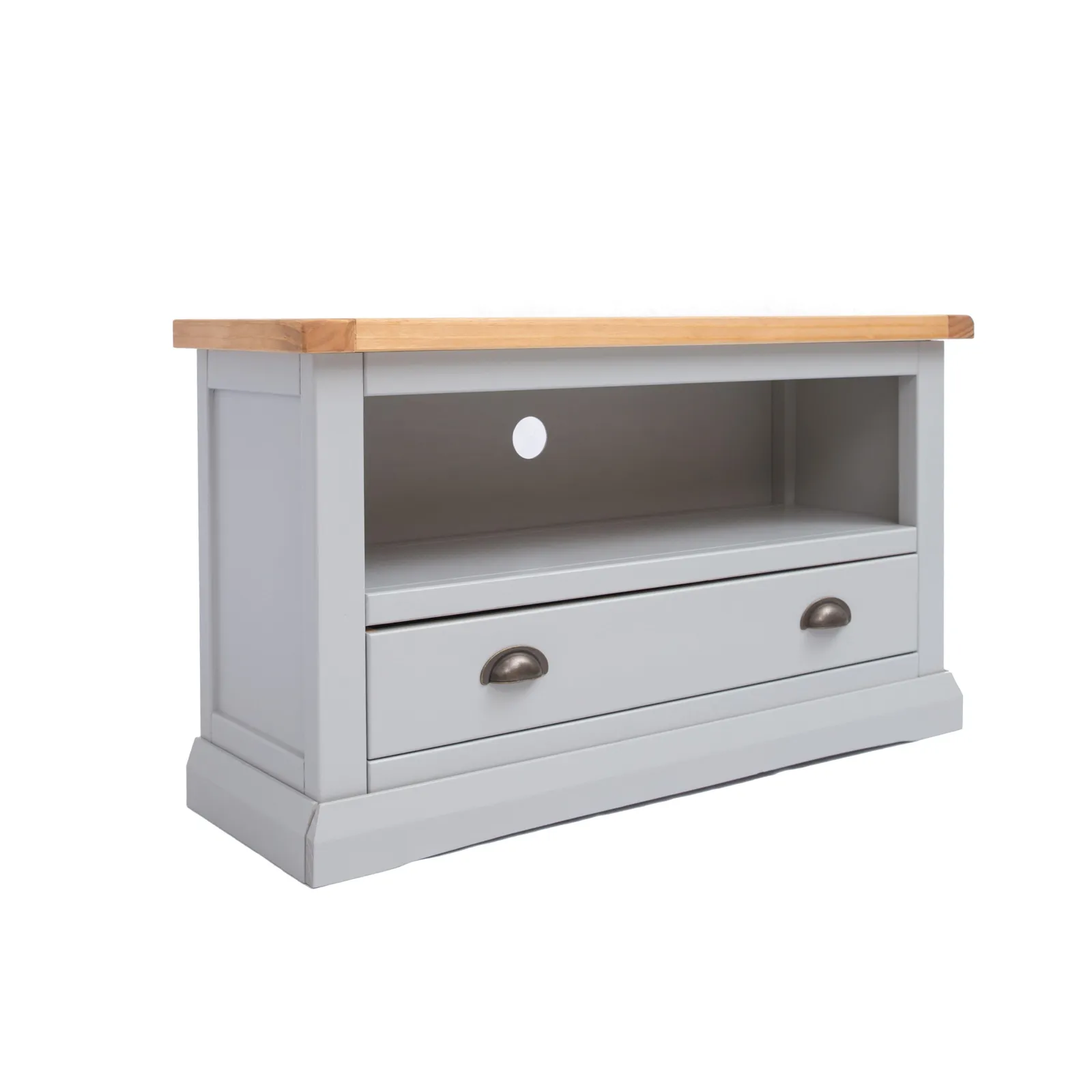 Cabinet Bits Loreo Light Grey 1 Drawer TV Cabinet Brass Cup Handle 2