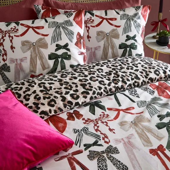 Furn. Mila Bows Brushed Polycotton Duvet Cover & Pillowcase Set 3