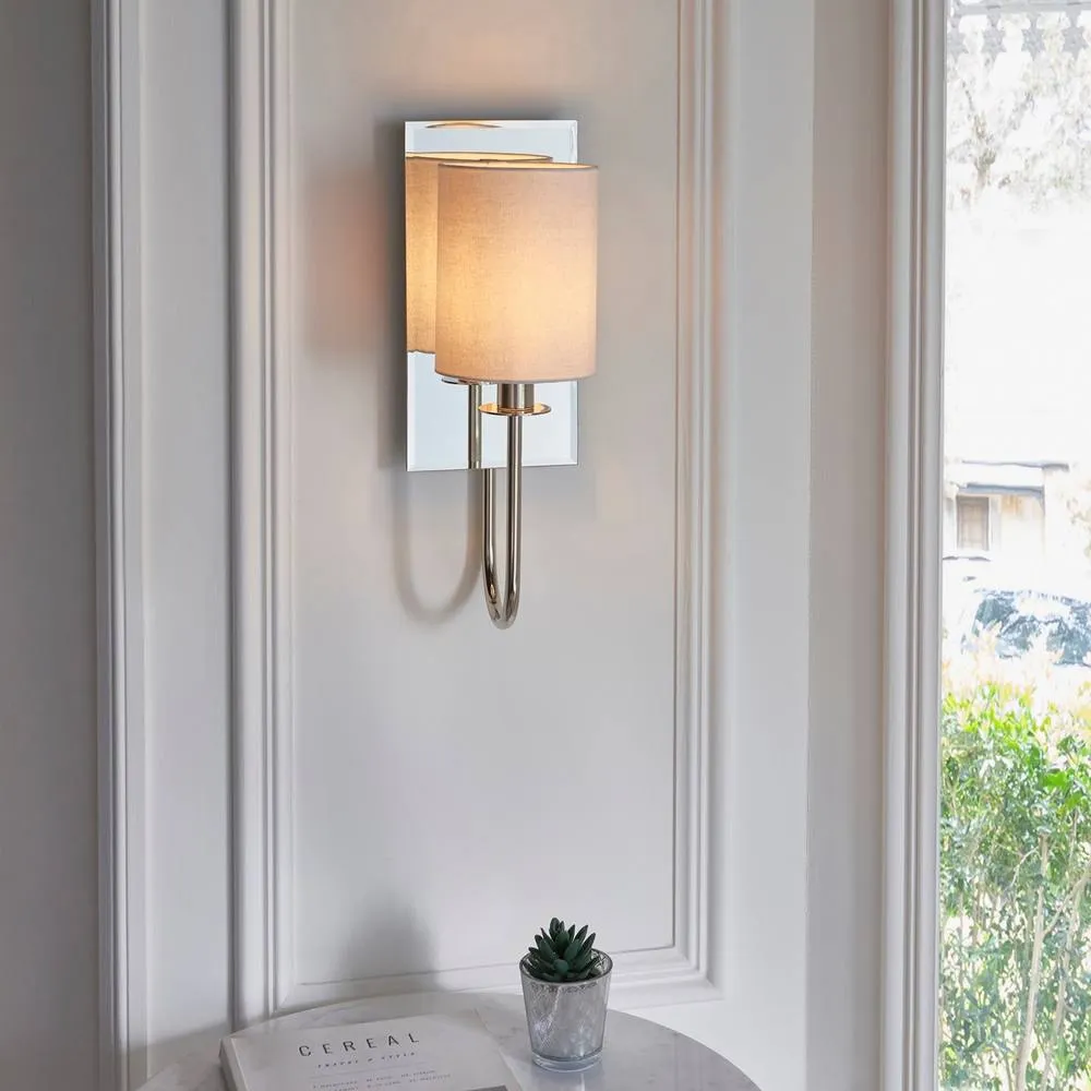 Netlighting 'PISA' Dimmable Stylish Contemporary Indoor Decorative Shade Wall Lamp in Silver 4