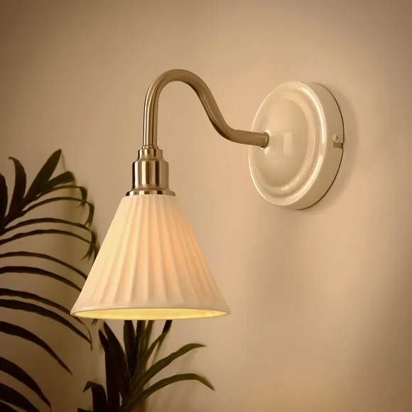 Lilbourne Ribbed Ceramic Wall Light 2