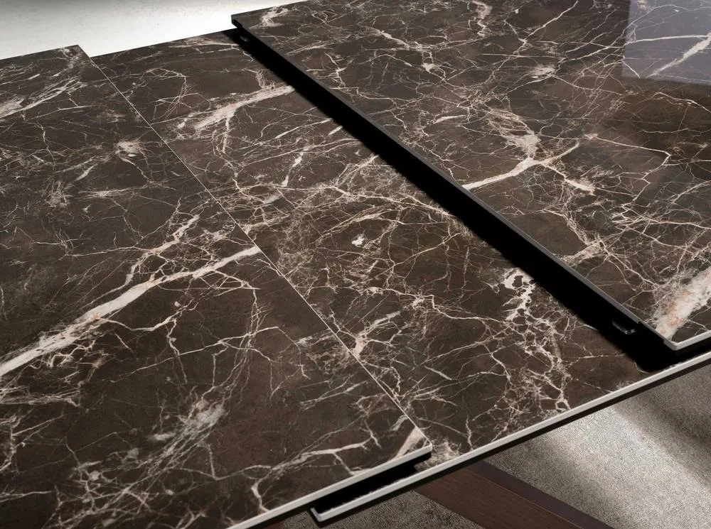 Angel Cerda Extendable Dining Table Brown Porcelain Marble Top 5
