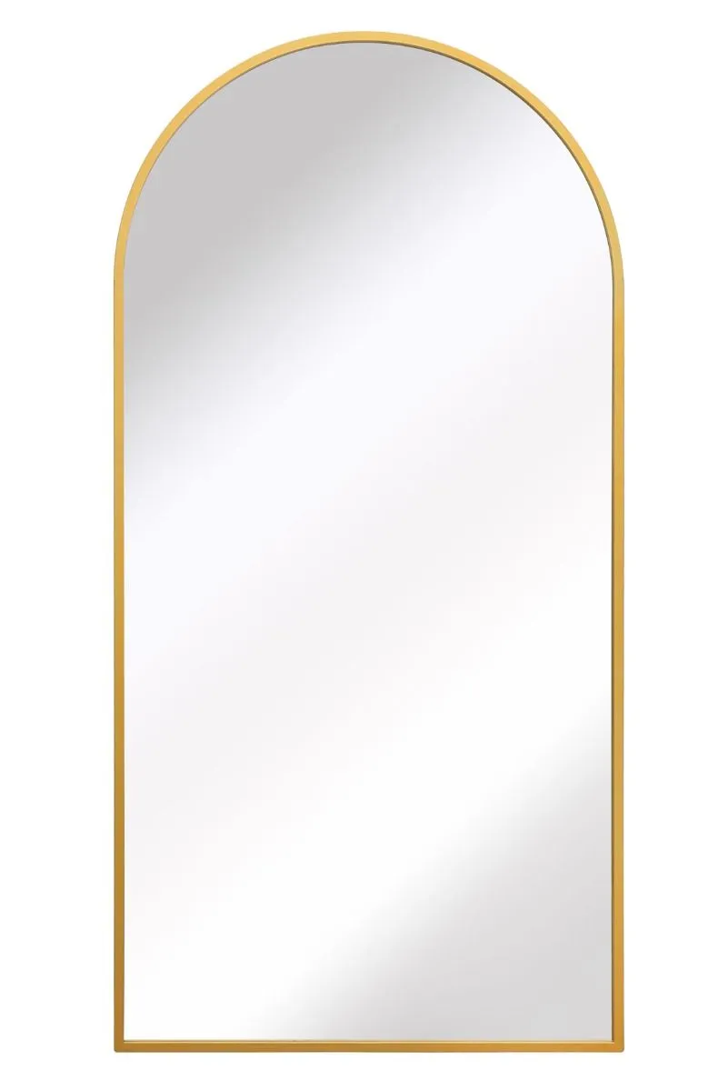 MirrorOutlet Gold Framed Arched Leaner/Wall Mirror 75" X 47" (190CM X 120CM) 3