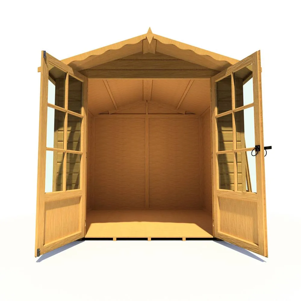 Shires Buckingham Shiplap Summerhouse Garden Sun Room Approx 7 x 7 Feet in Brown 4