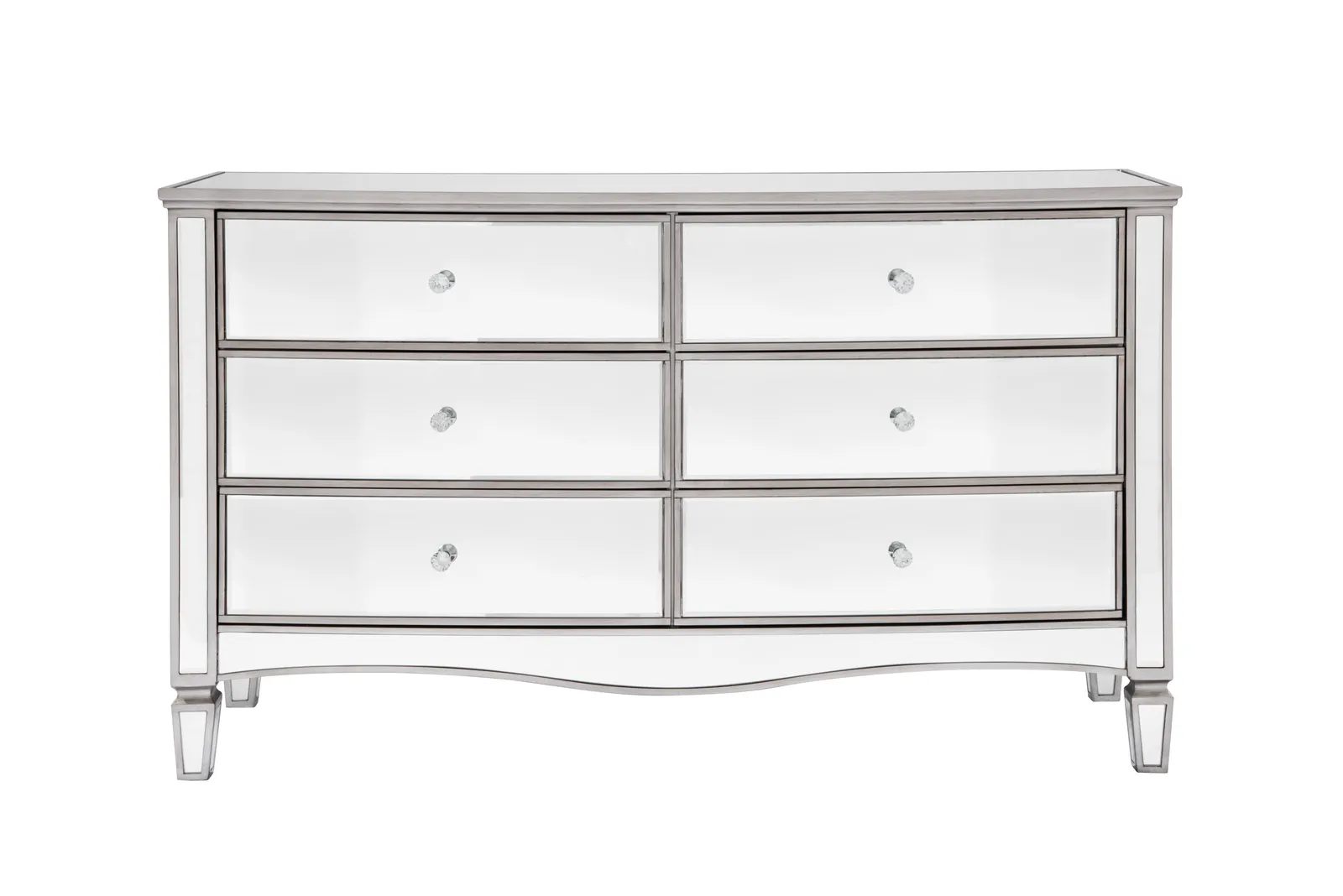 Birlea Elysee 6 Drawer Wide Chest Mirrored in Silver 5