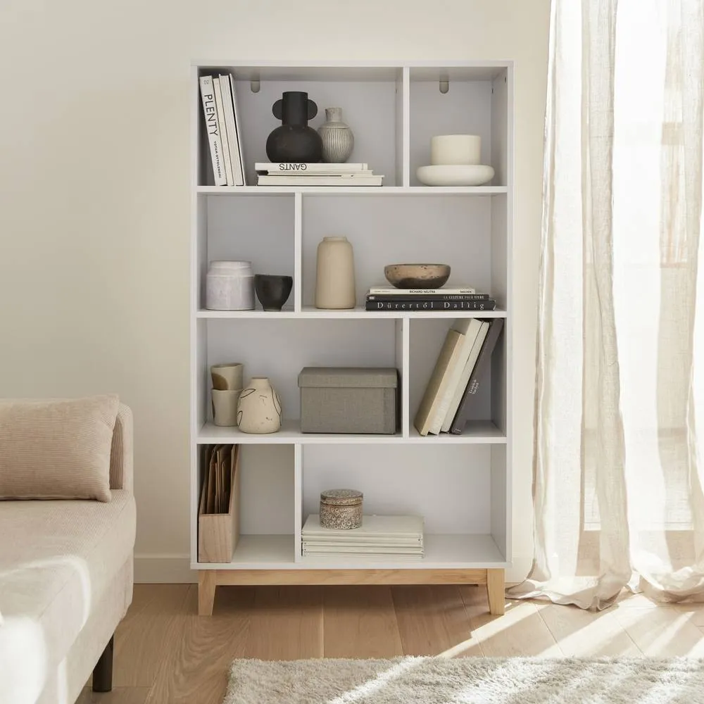 sweeek 4-shelf Scandi-style Bookcase in White 4