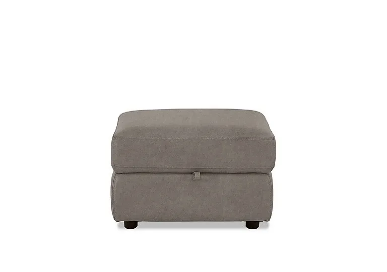 Fabric Storage Footstool - Silver