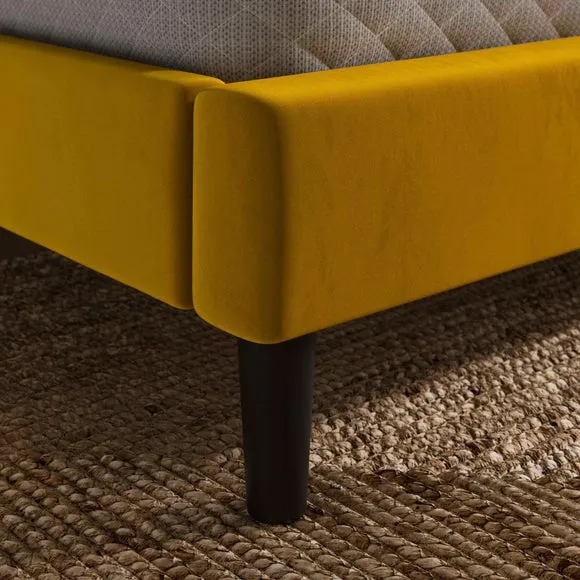 Skylar Velvet Pillow Back Bed Frame 3
