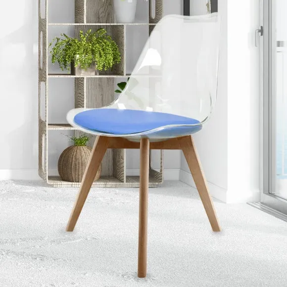 Fusion Living Soho Clear Plastic Dining Chair with Squared Legs