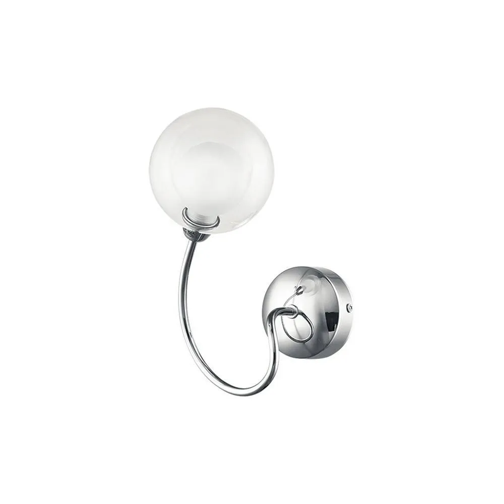 Netlighting BLOG Wall Lamp with Glass Shades Chrome 18x24x15cm in Grey