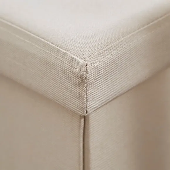 Faux Linen Rectangular Ottoman 3