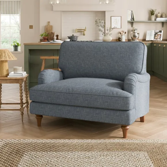 Beatrice II Faux Linen Snuggle Chair