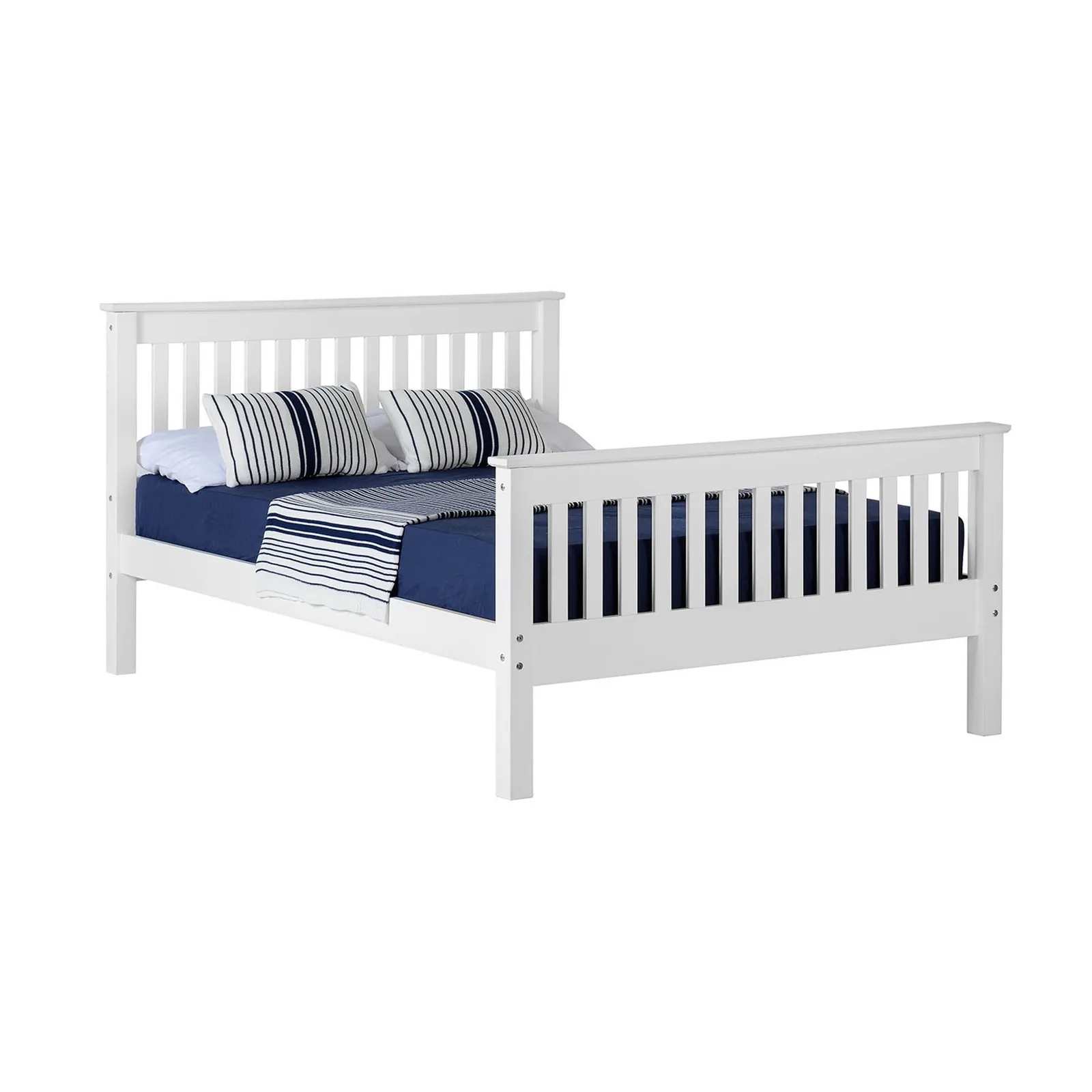 Monaco White High Foot End Bed Frame White