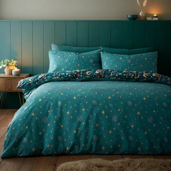 Catherine Lansfield Enchanted Twilight Animals Reversible Duvet Cover & Pillowcase Set 3