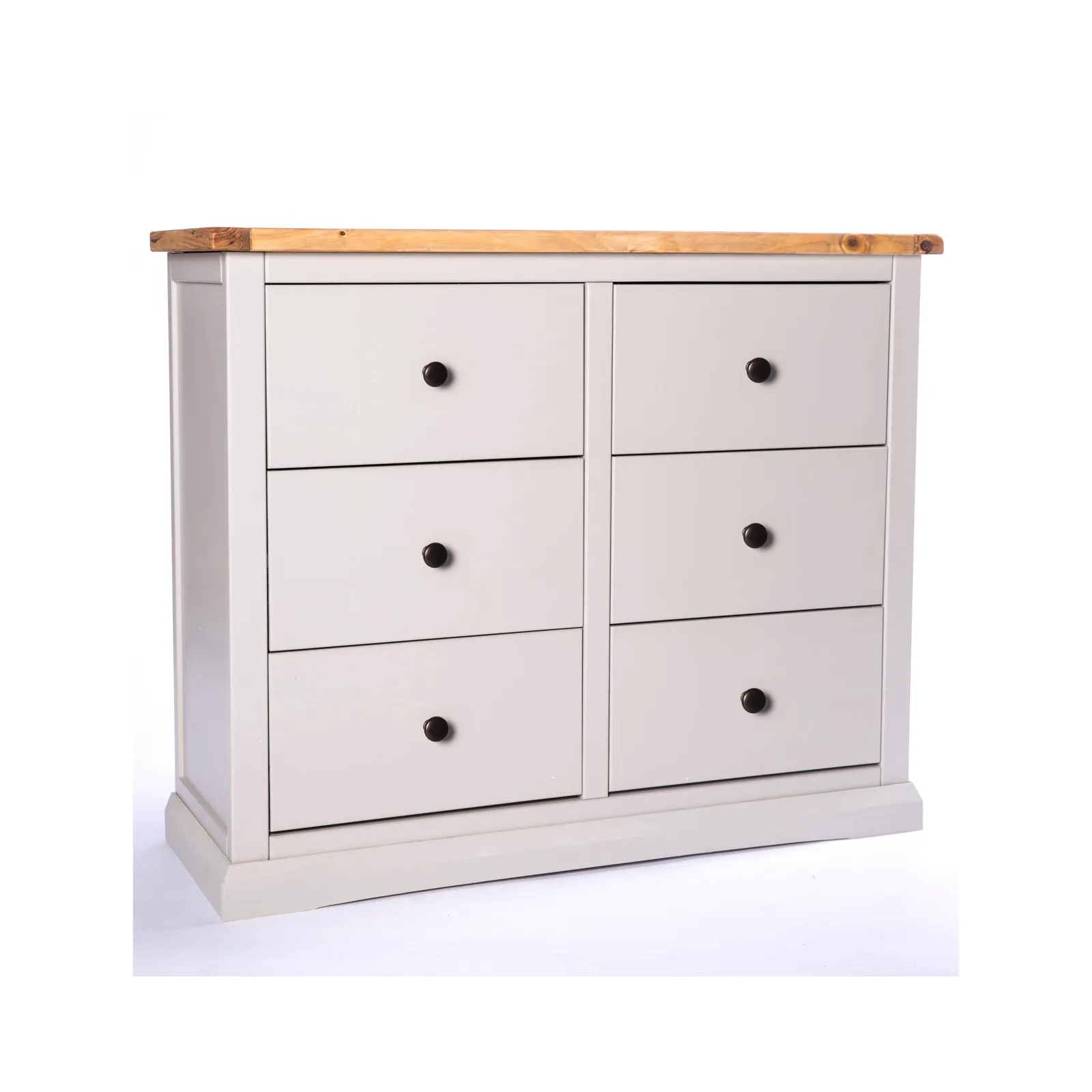 Cabinet Bits Loreo 6 Drawer Chest of Drawers Brass Knob in Light Grey 2