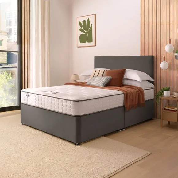 Silentnight Divan Bed With Velvet Paris Headboard and 800 Pocket Sprung Mattress 1