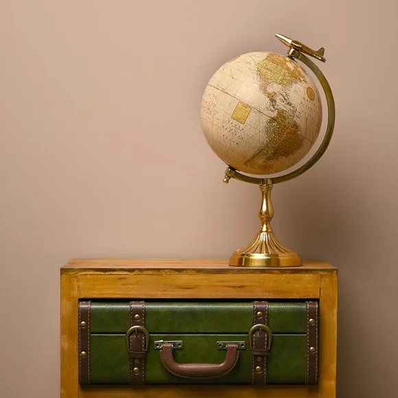Harvey Makin Gold Globe Ornament with Plane 4