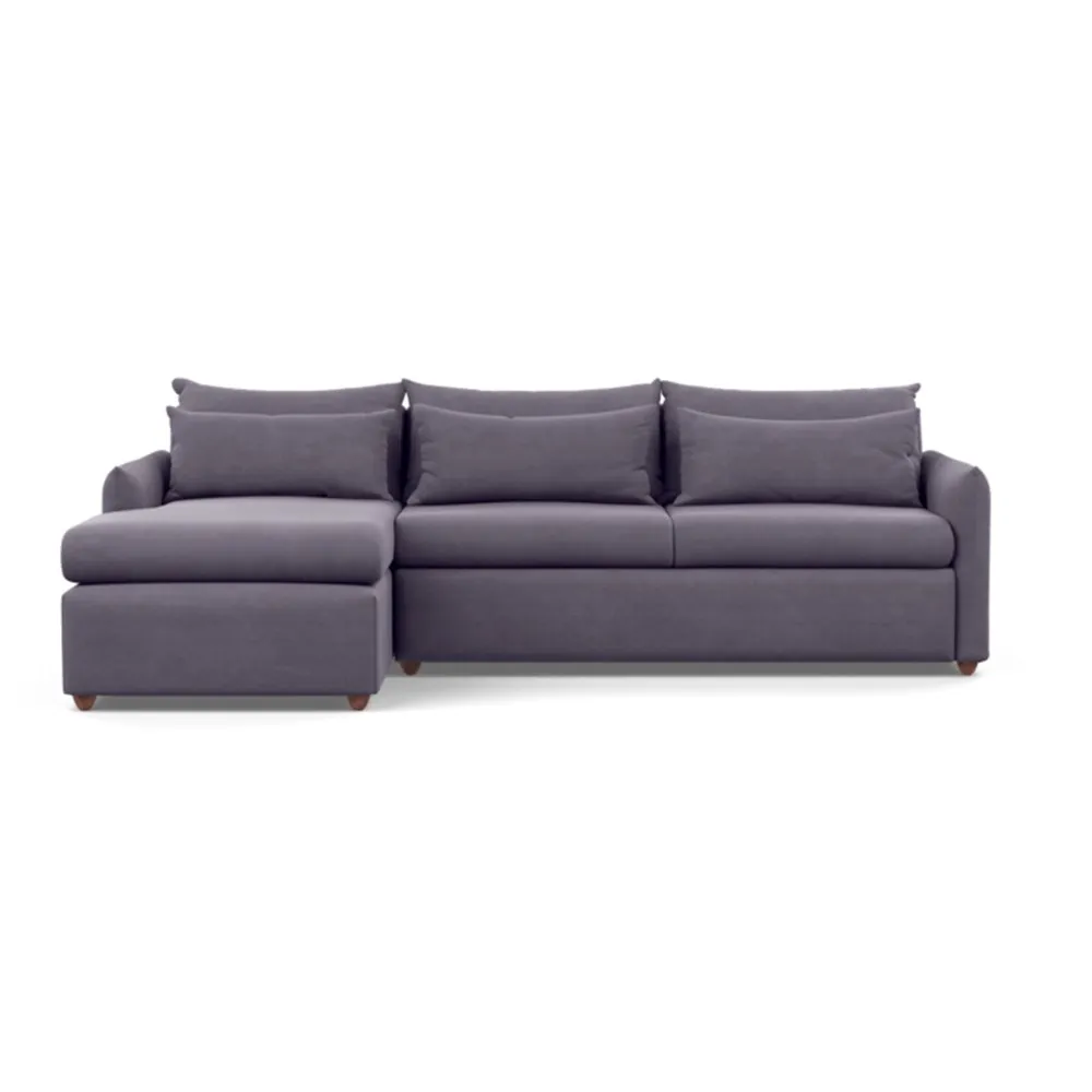 Heal's Pillow Large Left Hand Corner Chaise Linen Shadow Chestnut Stain Feet