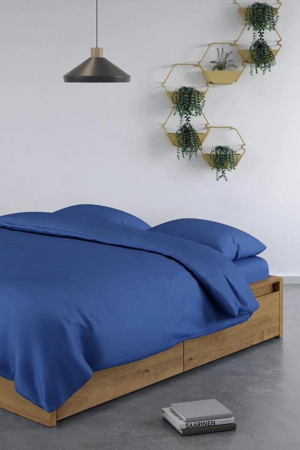 Panda London 100% Bamboo Complete Bedding Set in Navy 5