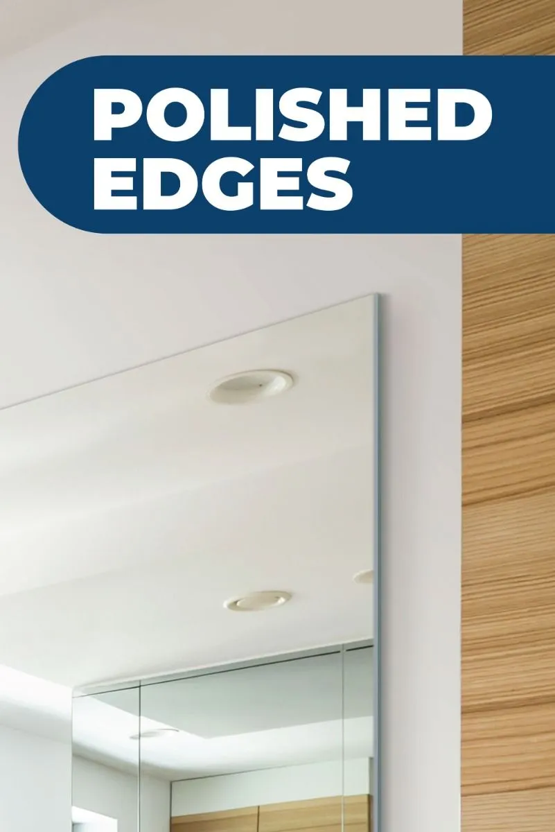 MirrorOutlet Circuitt 4mm Sheet Mirror Glass Polished Edges with 4 Holes 60 x 80cm in Silver 4