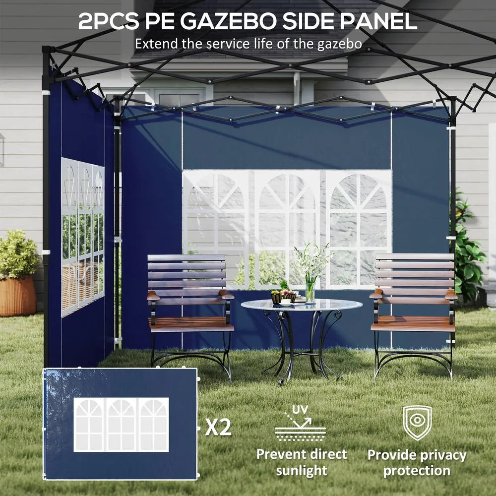 OUTSUNNY Gazebo Side Panels for 3x3(m) or 3x6m Gazebo Canopy, 2 Pack in Blue 4