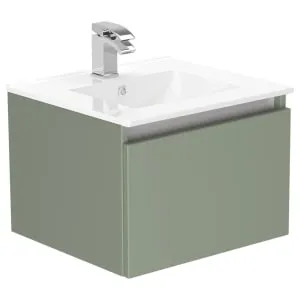 Newland Sage Green Basin Unit Single Drawer Suspended - 500mm